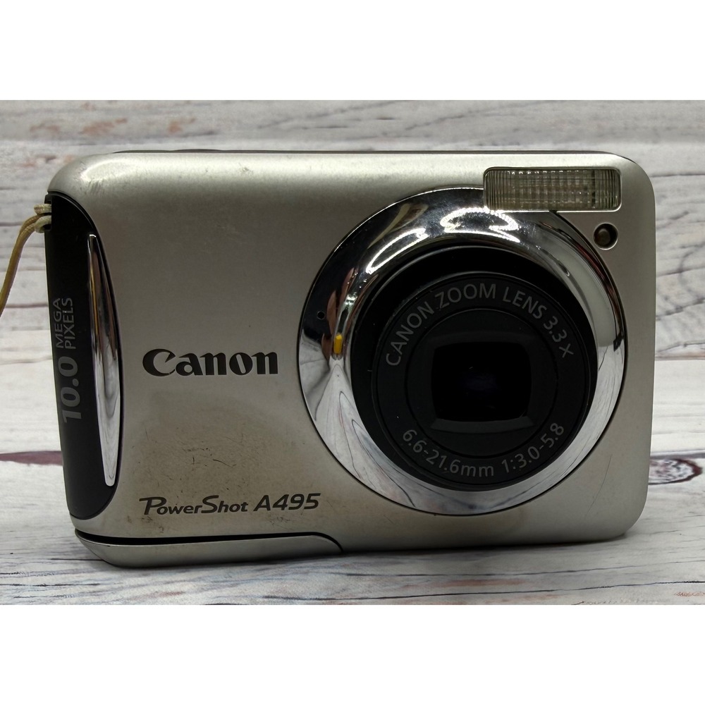 Canon PowerShot A495 Silver 10.0MP Digital Camera 3.3x Optical Zoom